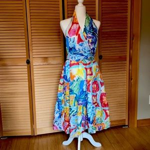 Ralph Lauren bright silk summer dress